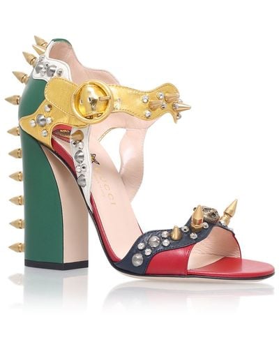 Gucci Malin Studded Leather Sandal - Multicolour