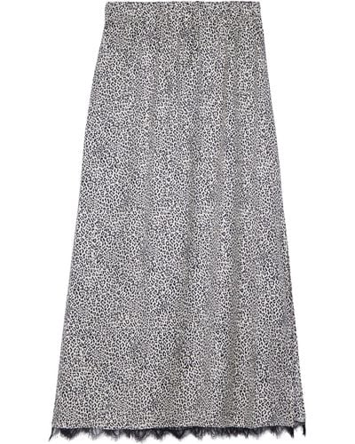 The Kooples Leopard Print Maxi Skirt - Gray