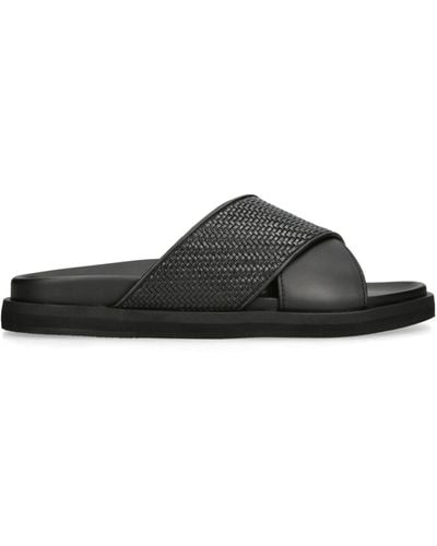 Zegna Leather Panarea Sandals - Black