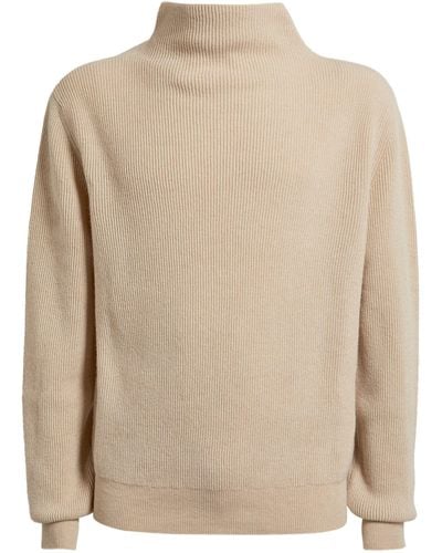 The Row Cashmere High-neck Daniel Sweater - Natural