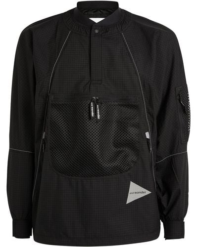 and wander Technical Reflective Anorak - Black