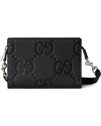 Gucci Mini Leather Jumbo Gg Cross-body Bag - Black