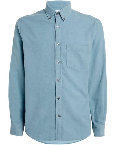 Dunhill Cotton-cashmere Corduroy Shirt - Blue