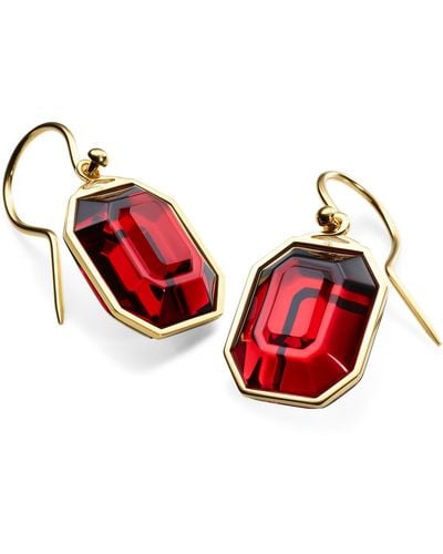 Baccarat Gold Vermeil And Crystal Harcourt Earrings - Red