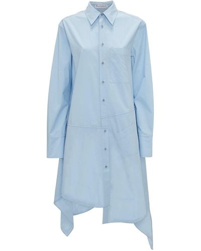 JW Anderson Asymmetric Midi Shirt Dress - Blue