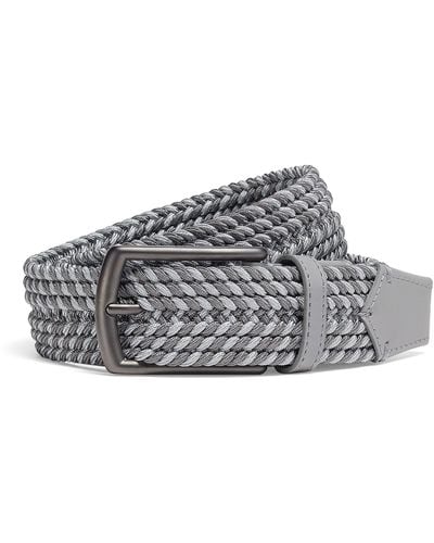 Zegna Elastic Rayon Braided Belt - Grey