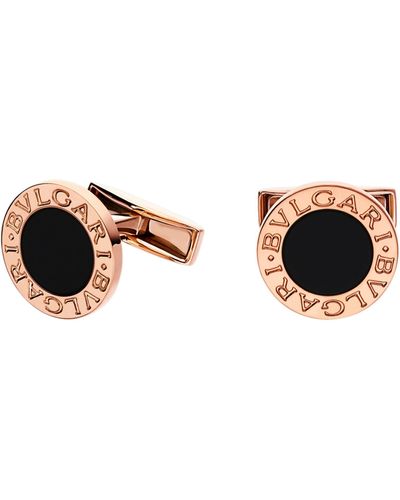 BVLGARI Rose Gold And Onyx Cufflinks - Multicolor
