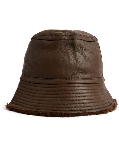 Yves Salomon Merino-lambskin Bucket Hat - Brown