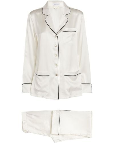 Olivia Von Halle Silk Coco Pyjama Set - White