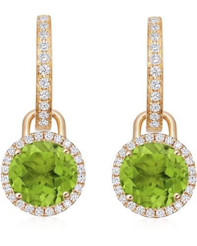 Kiki McDonough Mini Yellow Gold, Diamond And Peridot Grace Drop Earrings - Green