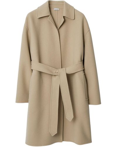 Burberry Cashmere Belted Coat - Natural