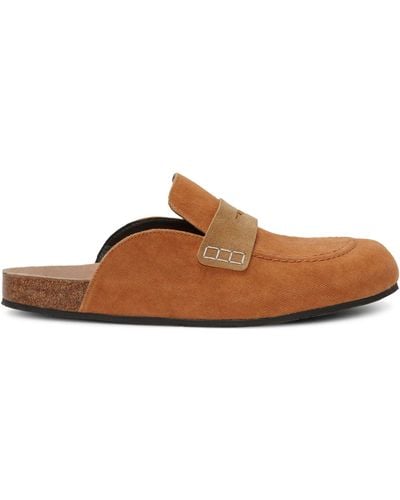 JW Anderson Suede Loafer Mules - Brown