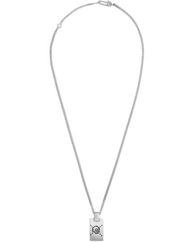Gucci Sterling Silver Ghost Pendant Necklace - Metallic