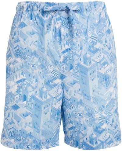 Derek Rose Marrakesh Print Lounge Shorts - Blue