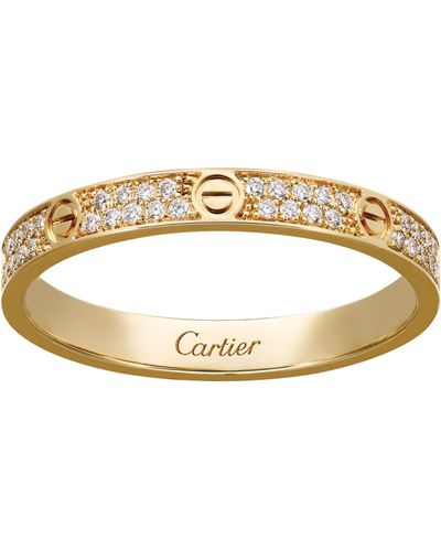 Cartier Small Yellow Gold And Diamond Love Ring - Metallic