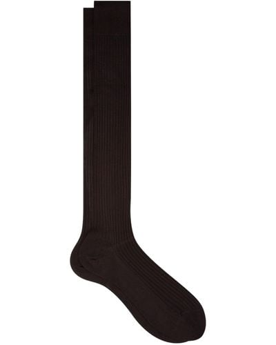 Pantherella Egyptian Cotton Lisle Long Sock - Brown