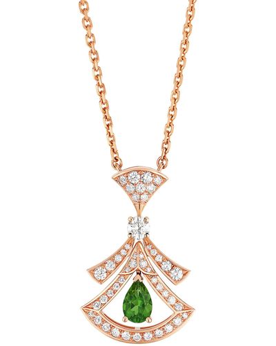 BVLGARI Rose Gold, Diamond And Green Tourmaline Divas' Dream Necklace - Metallic