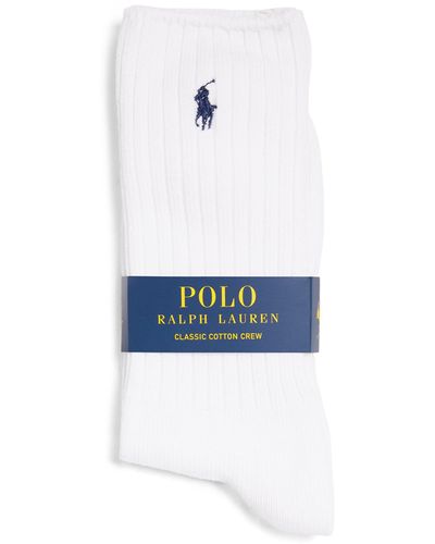 Polo Ralph Lauren Cotton-blend Classic Crew Socks - White
