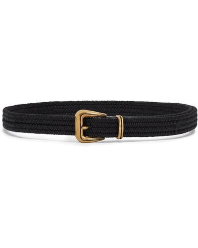 Brunello Cucinelli Linen-blend Woven Belt - Black
