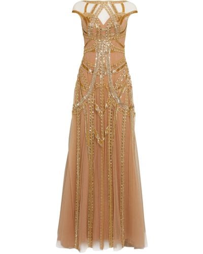 Zuhair Murad Exclusive Embellished Tulle Gown - Natural