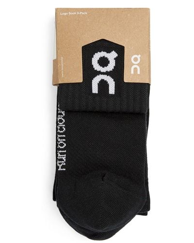On Shoes Logo Socks (pack Of 3) - Black