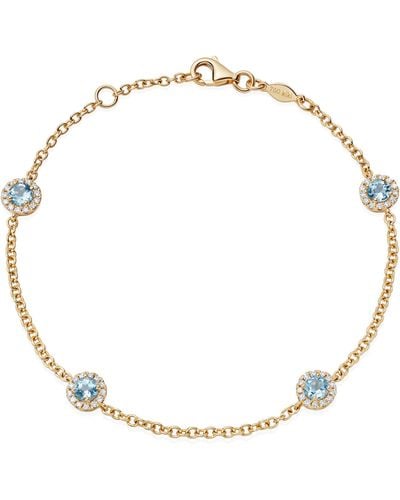 Kiki McDonough Yellow Gold, Diamond And Blue Topaz Grace Bracelet - Metallic