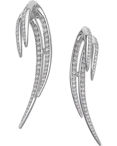 Shaun Leane White Gold And Diamond Armis Double Hook Earrings - Black