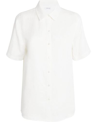 Anine Bing Linen-blend Bruni Shirt - White