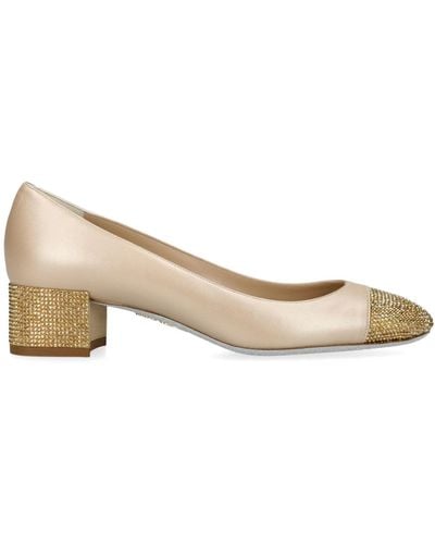 Rene Caovilla Leather Two-tone Court Shoes 40 - Natural