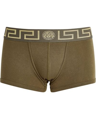 Versace Low-rise Iconic Greca Trunks - Green