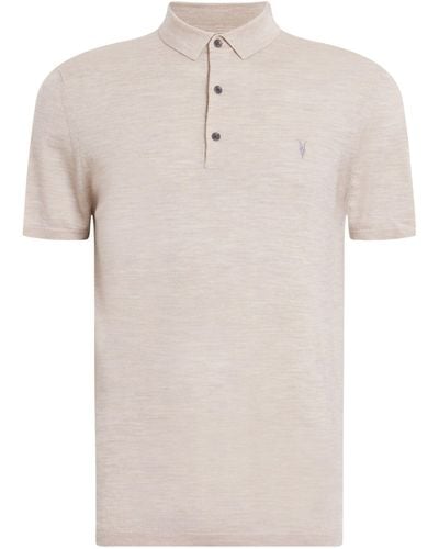 AllSaints Merino Mode Polo Shirt - White
