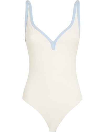 Lisa Marie Fernandez Contrast-trim Maria Swimsuit - White