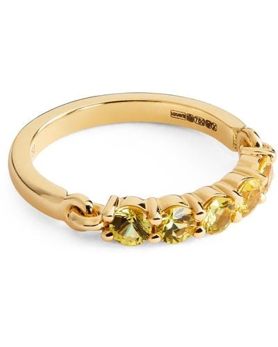 Melissa Kaye Yellow Gold And Sapphire Lenox Pinky Ring - Metallic