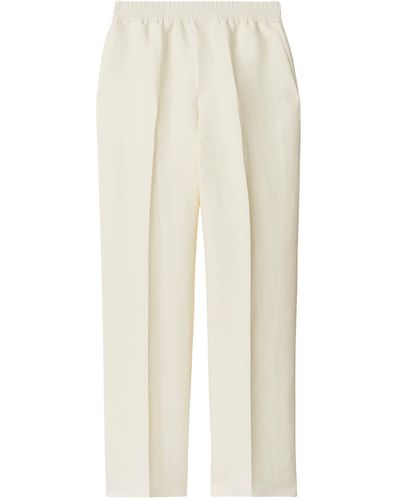 Burberry Canvas Straight-leg Trousers - White