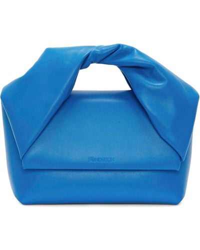 JW Anderson Medium Leather Twister Top-handle Bag - Blue