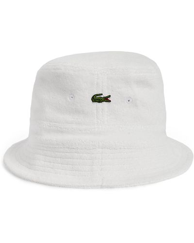 Lacoste Towelling Logo Bucket Hat - White