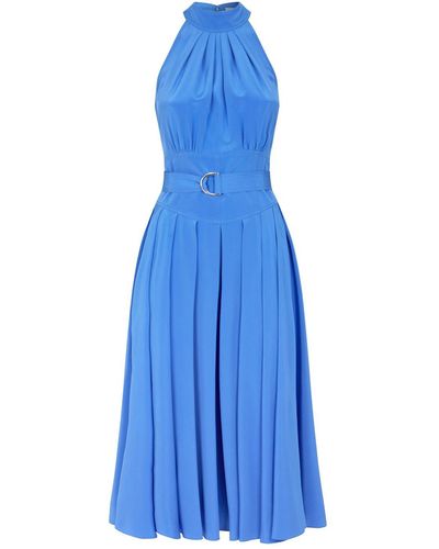 Diane von Furstenberg Nicola Silk Crepe De Chine Midi Dress - Blue