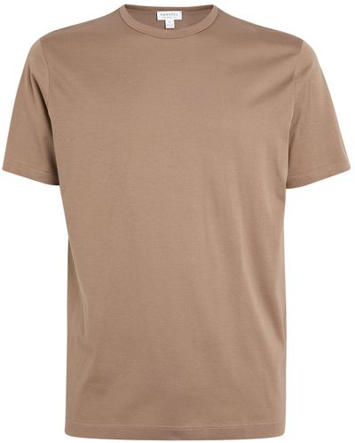 Sunspel Supima Cotton T-shirt - Brown