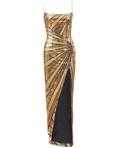 Balmain Sequin-embellished Maxi Dress - Metallic