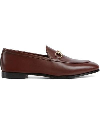 Gucci Leather Jordaan Loafers - Brown