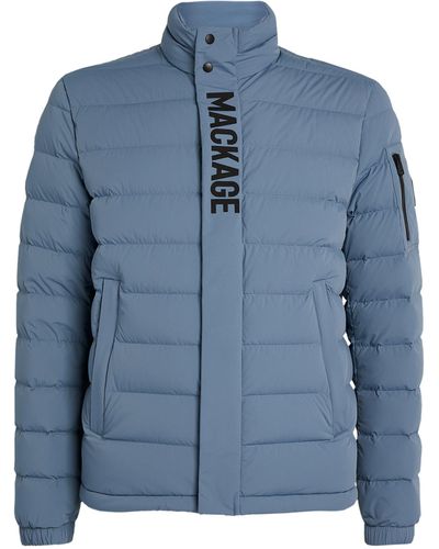 Mackage Stretch Logo Quilted Jacket - Blue