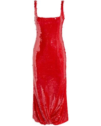 16Arlington Sequin-embellished Sidd Midi Dress - Red