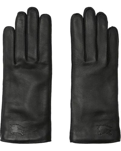 Burberry Leather Ekd Gloves - Black