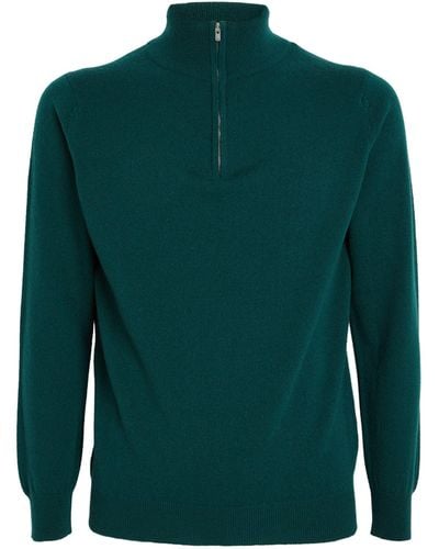 Harrods Cashmere Zip-up Sweater - Green