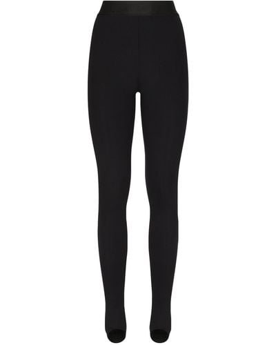 Dolce & Gabbana Logo-waistband Leggings - Black