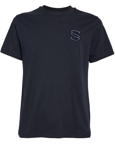 Sandro Embroidered Logo T-shirt - Blue