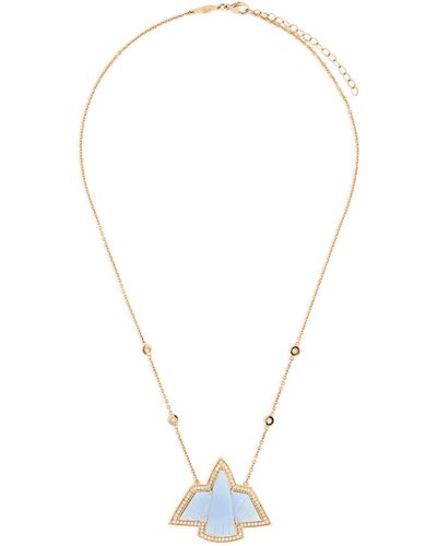 Jacquie Aiche Yellow Gold, Blue Opal And Diamond Thunderbird Necklace - Metallic