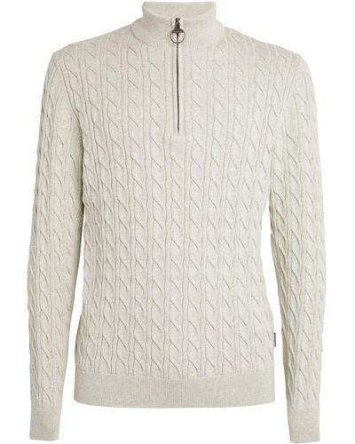Barbour Cotton Half-zip Sweater - White
