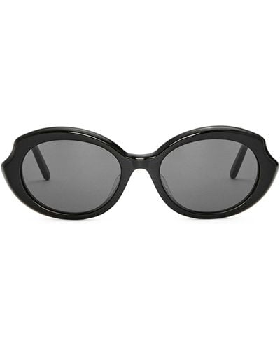 Loewe Thin Mini Oval Sunglasses - Black