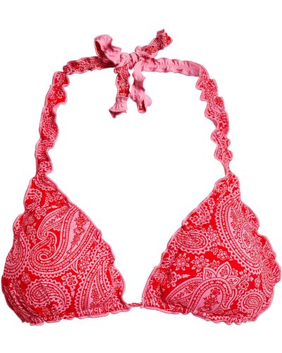 Heidi Klein Reversible Tangier Triangle Bikini Top - Red